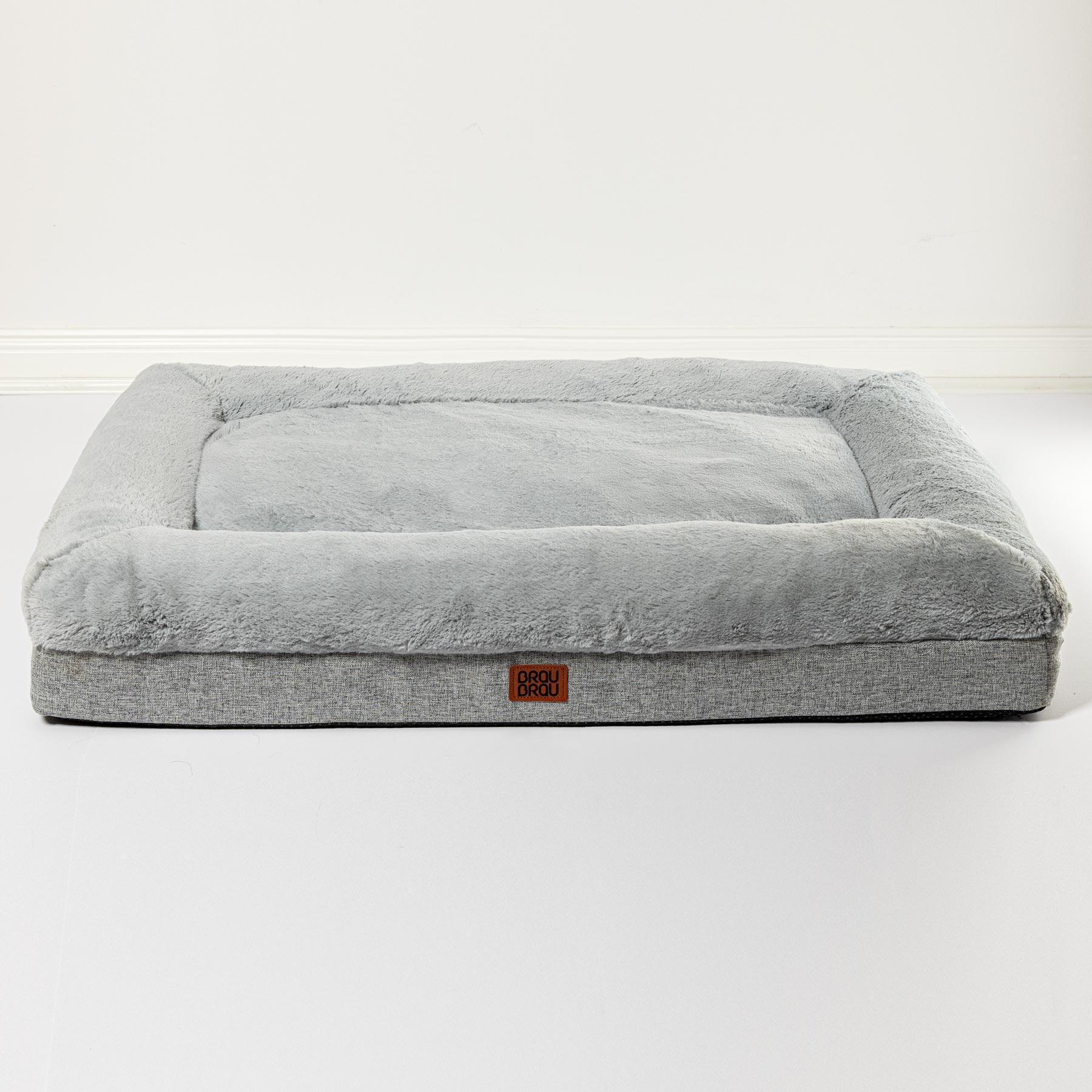 Graues Bett - Orthopädische Seide BRAUBRAU für Haustiere (Hunde und Katzen)