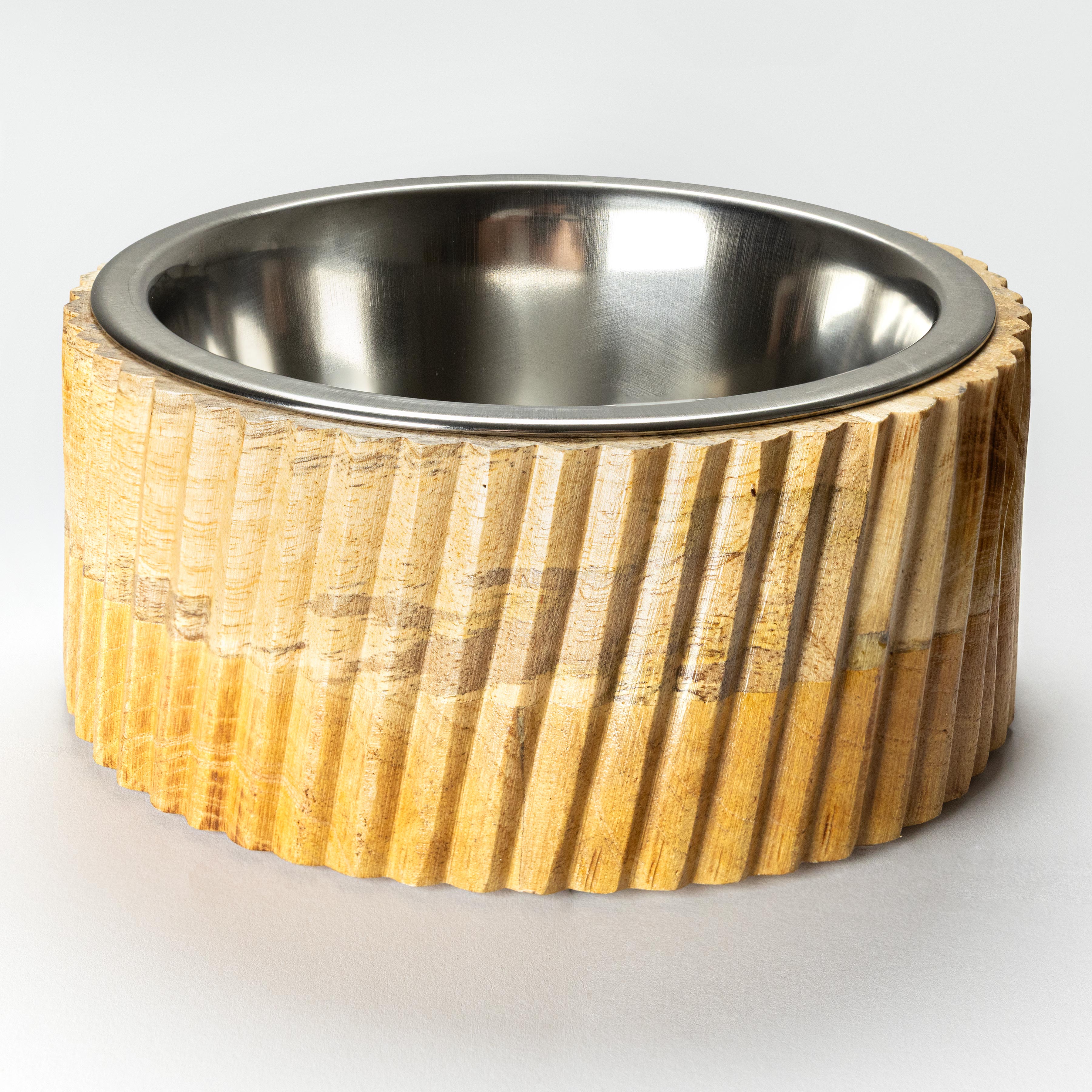 BRAUBRAU Brauner Holznapf für Haustiere (Hunde &amp; Katzen)