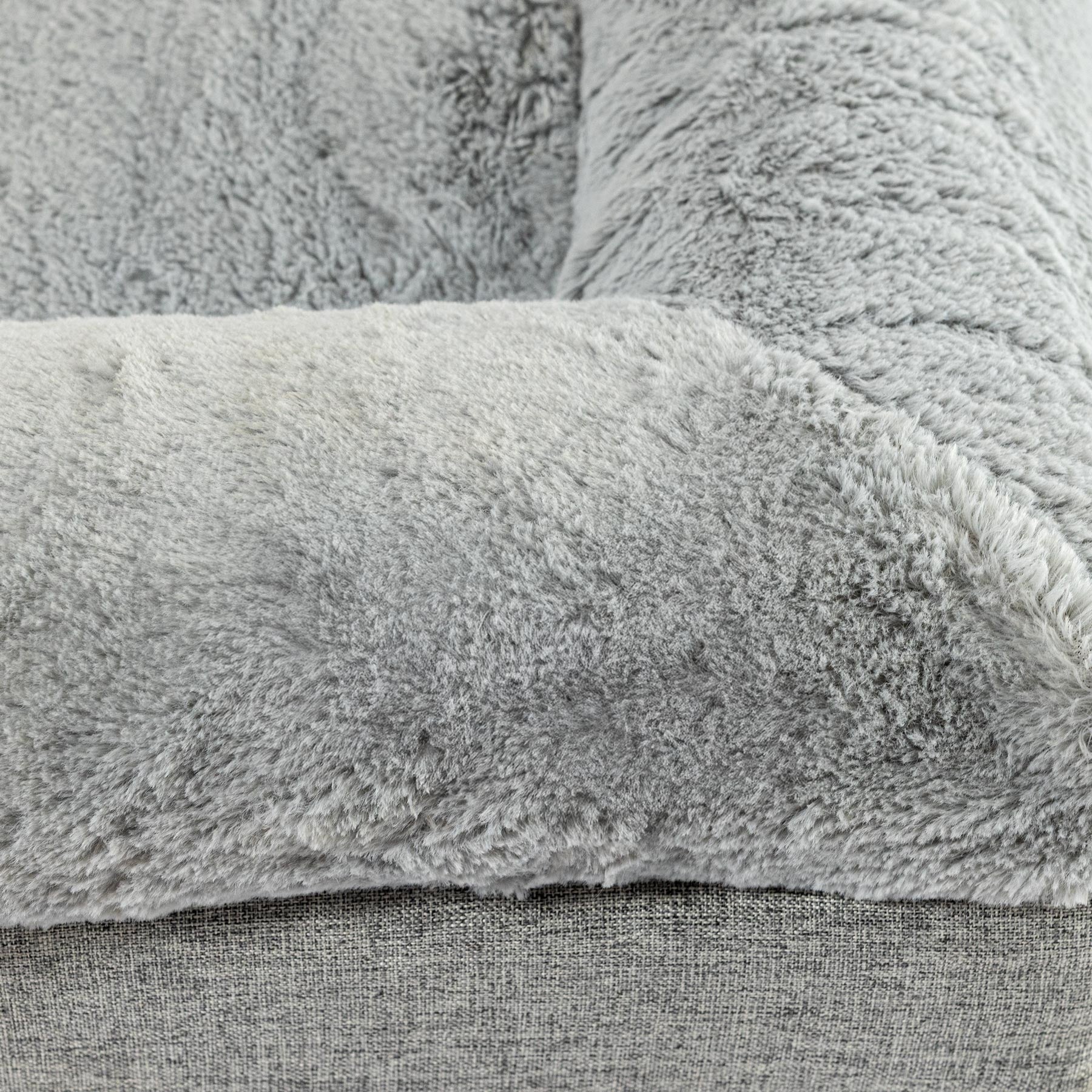 Graues Bett - Orthopädische Seide BRAUBRAU für Haustiere (Hunde und Katzen)