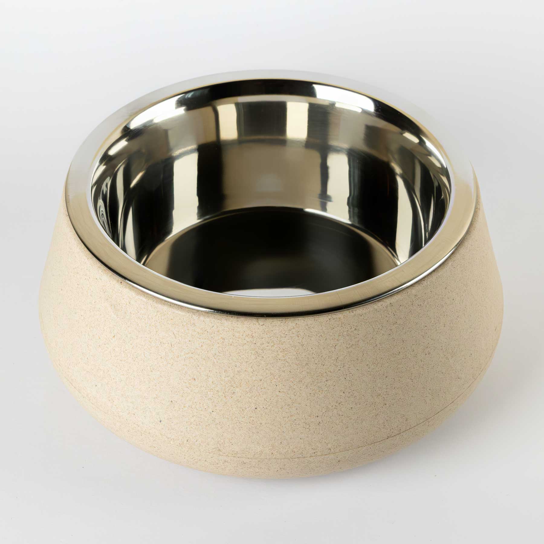 BRAUBRAU Cremefarbener Napf für Haustiere (Hunde &amp; Katzen)