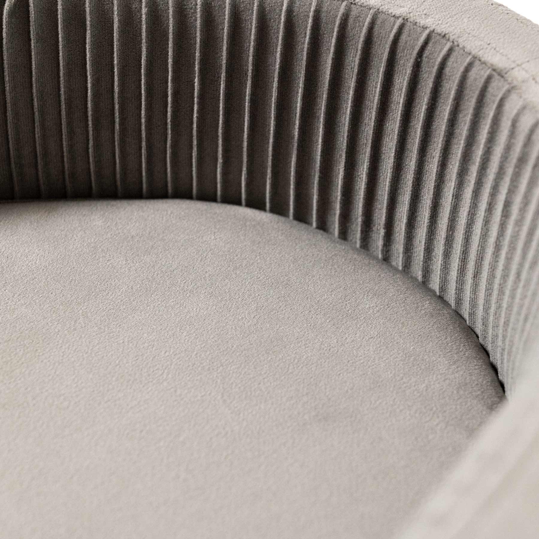 Ovales Sofa aus grauem Samt - Graues BRAUBRAU-Sofa für Haustiere (Hunde und Katzen)