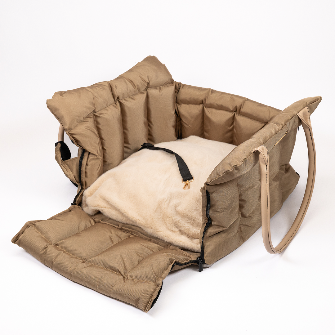 Graues Bett - Orthopädische Seide BRAUBRAU für Haustiere (Hunde und Katzen)